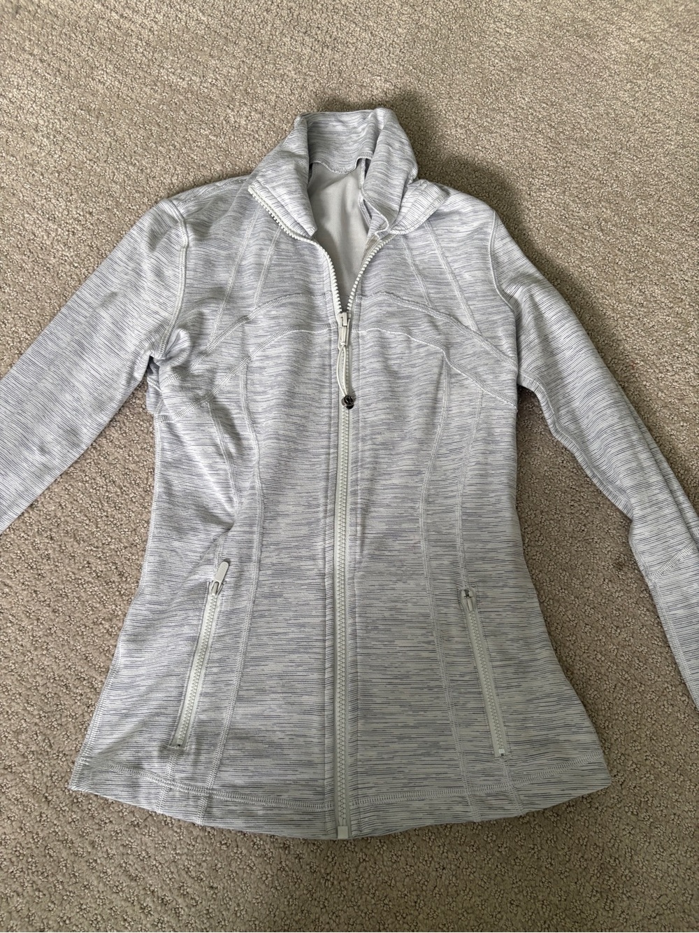 lululemon athletica Heathered Light Gray Full-Zip Utility Jacket